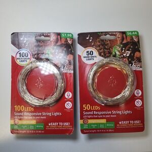Beatsync Sound Responsive LED String Lights Multi Color Warm White 2 Pack
